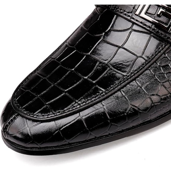 Formal Leather Men's Dress Loafer Classic Crocodile Printed Slip-on Penny Loafers Business Premium Shoes for Men