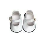 18" American Doll Shoes- Mary Jane Matte Black, Red, White, Pink, Shiny Black Shoe (18" Doll, White)