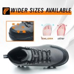 Waterproof Steel Toe Boots for Men Wide Width Slip Resistant Work Shoes Lightweight Non Slip Safety Sneakers Construction Composite Toe Working Footwear