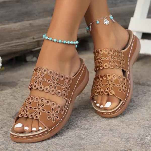 Flip flops for Women Slippers & Sandals Lightweight Non-slip Outdoor Walking Sandals, Open Toe Beach Slippers