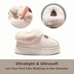 Cozy Slippers for Women Indoor and Outdoor Fuzzy House Shoes with Memory Foam Anti-Skid Sole Suitable for Women Mom Ladies