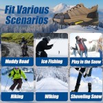 Ice Cleats, Ice Grippers Traction Cleats for Shoe and Boots Non-Slip Overshoe with 10 Steel Studs Cleats Prevent Outdoor Activities from Wrestling
