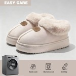 Cozy Slippers for Women Indoor and Outdoor Fuzzy House Shoes with Memory Foam Anti-Skid Sole Suitable for Women Mom Ladies
