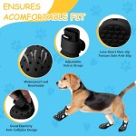 Dog Shoes for Hot Pavement Non-Slip Waterproof Dog Shoes for Medium Dogs Large Size Dogs Easy ON & Off Adjustable Easy-Clean for Beach Outdoor Black Size L: (2.95x2.2-2.55’’)(L*W)