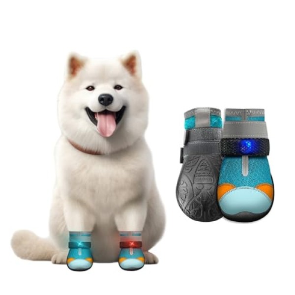 Generic 4pcs Dog Shoes Light Up Dog Shoes,Anti Slip and Wear-Resistant Mesh Shoes, Suitable for Small, Medium and Large Dogs(2)