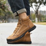 Mens Leather Boots, Men's Comfortable Handmade Leather Boots – Waterproof, Pressure Relief,Spacious Toe Box
