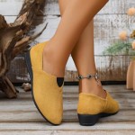 Women's Dress Flats Ballet Low Wedge Round Toe Slip On Comfortable Casual Business Office Work Flats Shoes
