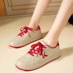 Women's Classic Fashion Sneakers Versatile Casual Walking Shoes Leather Comfort Skate Shoes Lightweight Non-Slip Flat Shoe Lace-up Minimalist Tennis Footwear