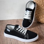 Women's Fashion Canvas Sneakers Casual Tennis Shoes Low Top Lace Up Sneakers Walking Shoes for Women