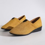 Women's Dress Flats Ballet Low Wedge Round Toe Slip On Comfortable Casual Business Office Work Flats Shoes