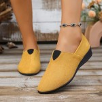 Women's Dress Flats Ballet Low Wedge Round Toe Slip On Comfortable Casual Business Office Work Flats Shoes